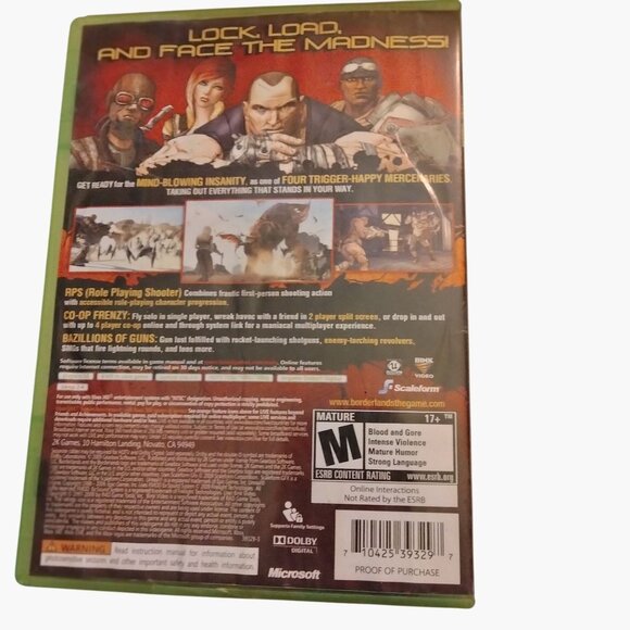 Borderlands Xbox 360 Game Case  Manual - Picture 3 of 3